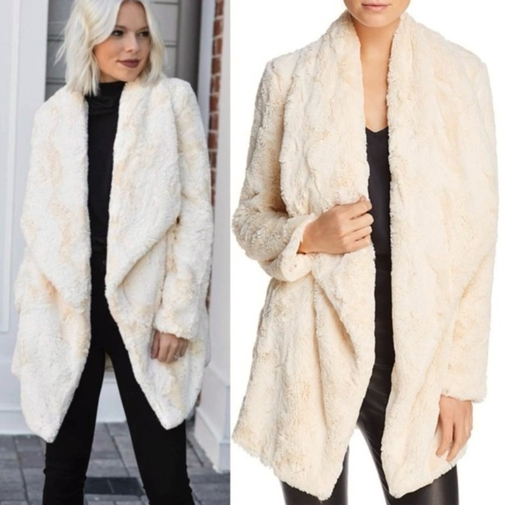 Jack by BB Dakota Cream Faux Fur Coat (M)
